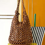 Saint Laurent Le 5 A 7 Large In Wood Beads 823807 Coffee